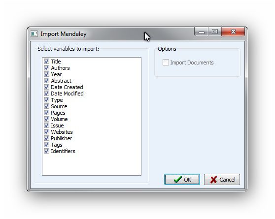 Import Mendeley