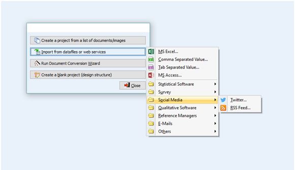 Import Twitter and RSS Files