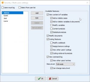 QDA Miner: multi-users settings